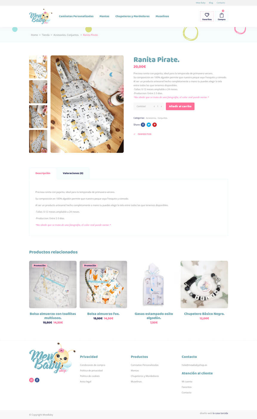Diseño web tienda online Mew Baby