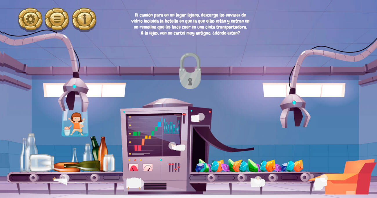 Diseño web de juego interactivo El Quijote recicla vidrio, para Ecovidirio y la Junta de Castilla la Mancha