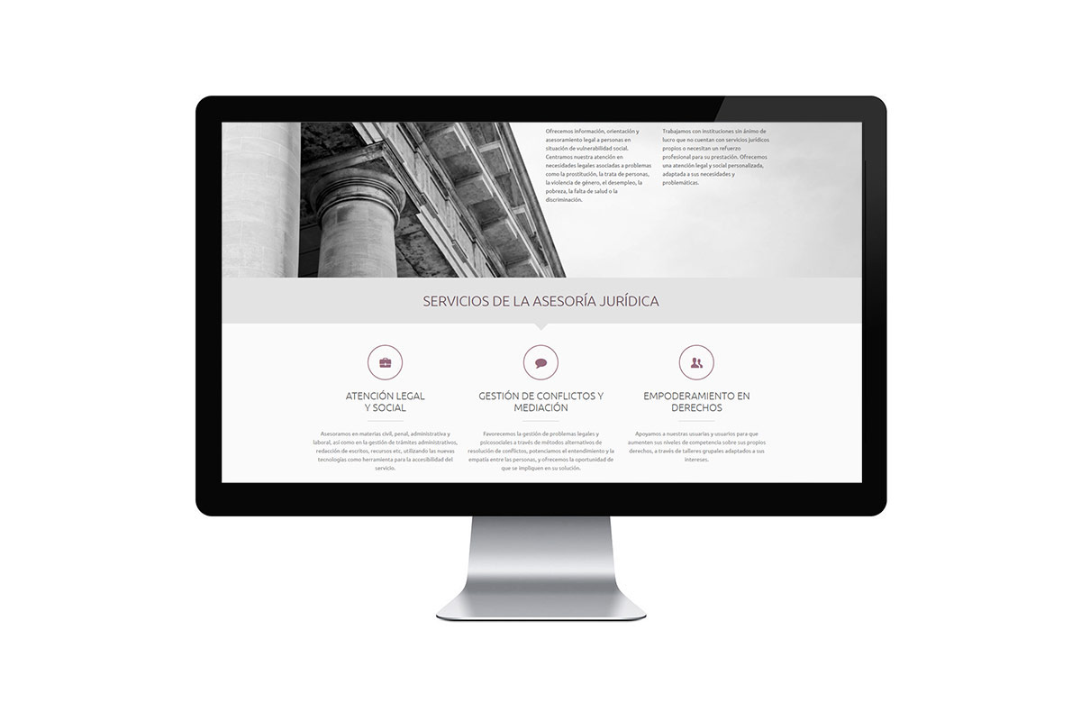 página informativa sobre los servicios de asesoría jurídica de eunice